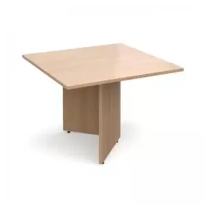 image of Arrow head leg square extension table 1000mm x 1000mm - beech