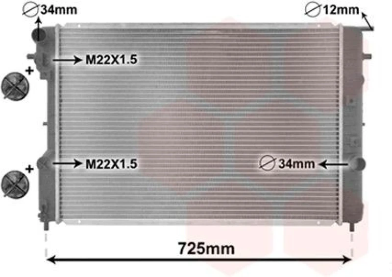 Image of VAN WEZEL Engine radiator VAN WEZEL 37002248