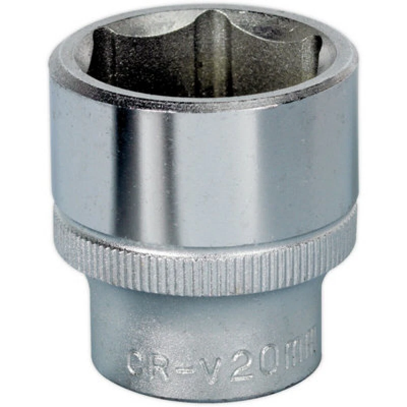 Image of Loops 20mm Forged Steel Drive Socket - 3/8" Square Drive - Chrome Vanadium Socket Metallics