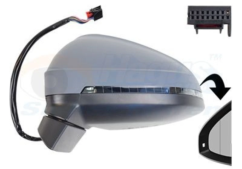 Image of VAN WEZEL Wing mirror VAN WEZEL 0346825