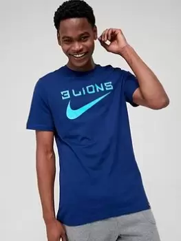 Image of Nike England Mens Swoosh T-Shirt - Navy, Blue, Size L, Men