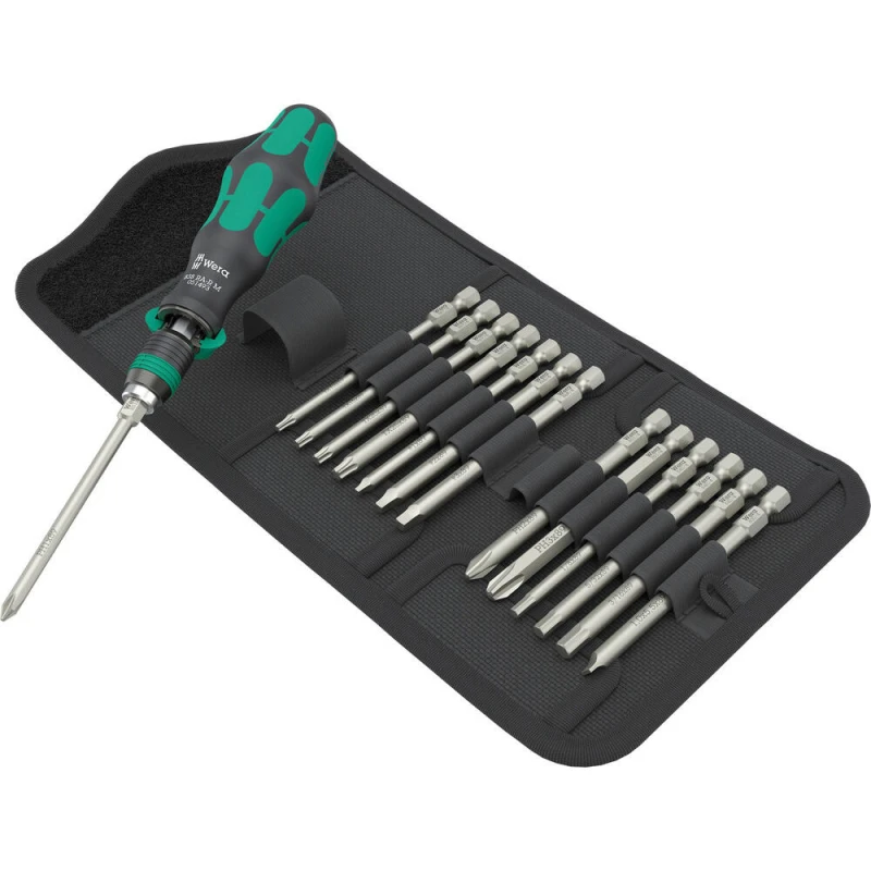 Image of Wera RA-R M Kraftform Kompakt 15 Piece Ratchet Screwdriver Set Imperial 5051066001
