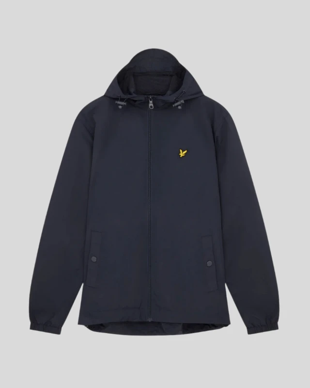 Image of Mens Dark Navy Zip Through Hooded Jacket Plus