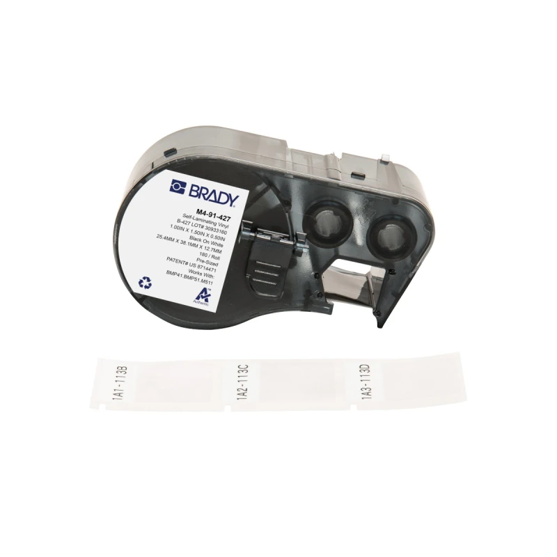 Image of Brady M4-91-427 printer label Black. White Self-adhesive printer label