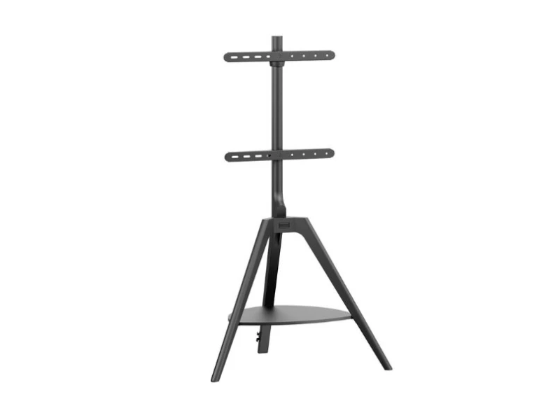 Image of TTAP TRI-BLACK-SHELF Black Wood Tripod TV Stand 400 X 400 Vesa