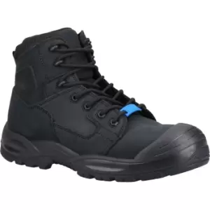 Image of Unisex Adult Legend Grain Leather Safety Boots (8 UK) (Black) - Hard Yakka