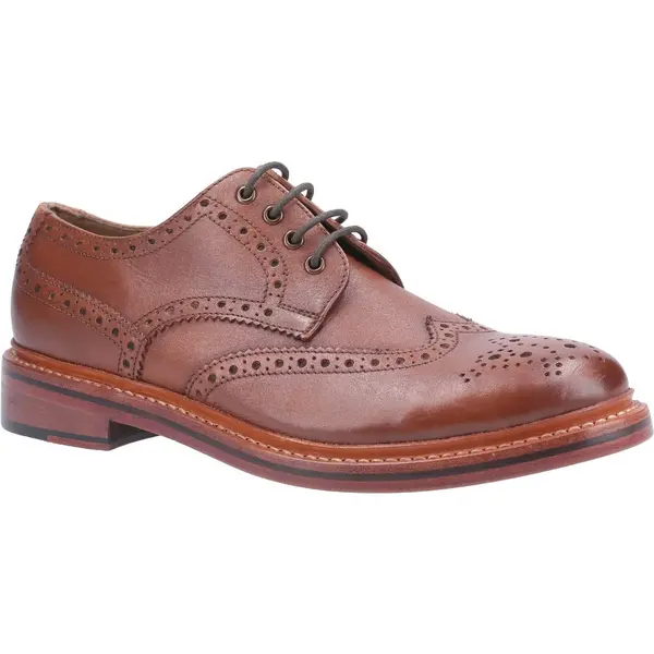 Image of Cotswold Mens Quenington Lace Up Brogues Shoes - UK 7 Brown male GDE2699BRO7