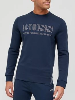 image of Hugo Boss Athleisure Salbo Iconic Sweatshirt Navy Size L Men