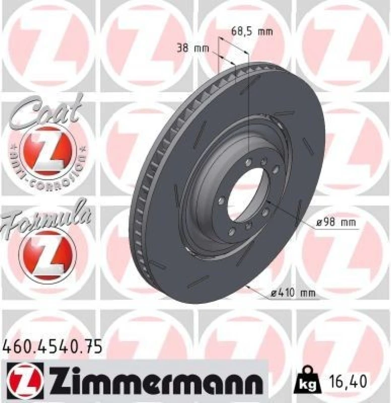 Image of ZIMMERMANN Brake disc ZIMMERMANN 460.4540.75