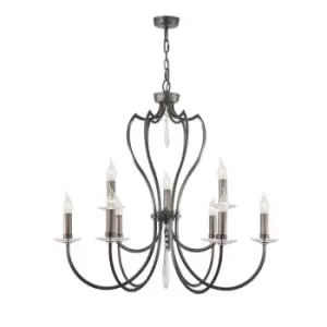 Image of 9 Bulb Chandelier Hanging Pendant LIght Dark Bronze LED E14 60W Bulb