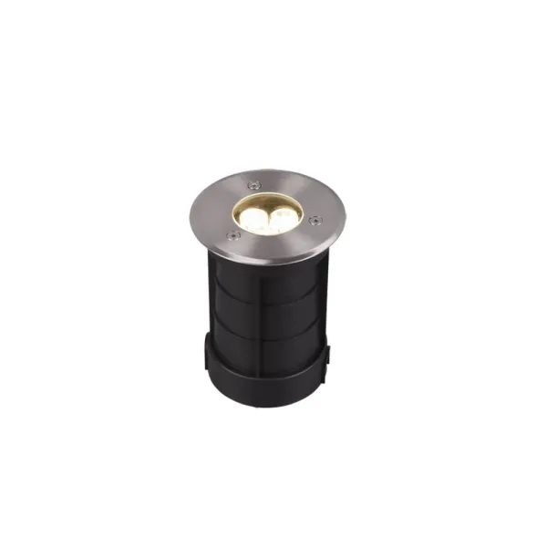 Image of Belaja Modern 14cm Outdoor Round Recessed Ground Light Nickel Matt 3000K IP65