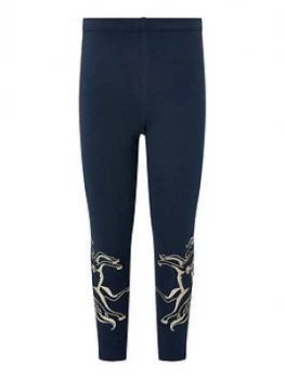 Image of Monsoon Girls S.E.W. Pegasus Legging - Navy, Size Age: 7-8 Years, Women