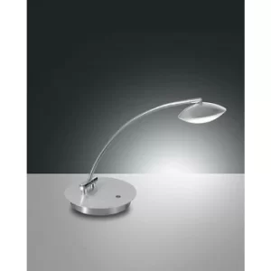 Image of Fabas Luce Hale Integrated LED Table Lamp Brushed Aluminum Glass