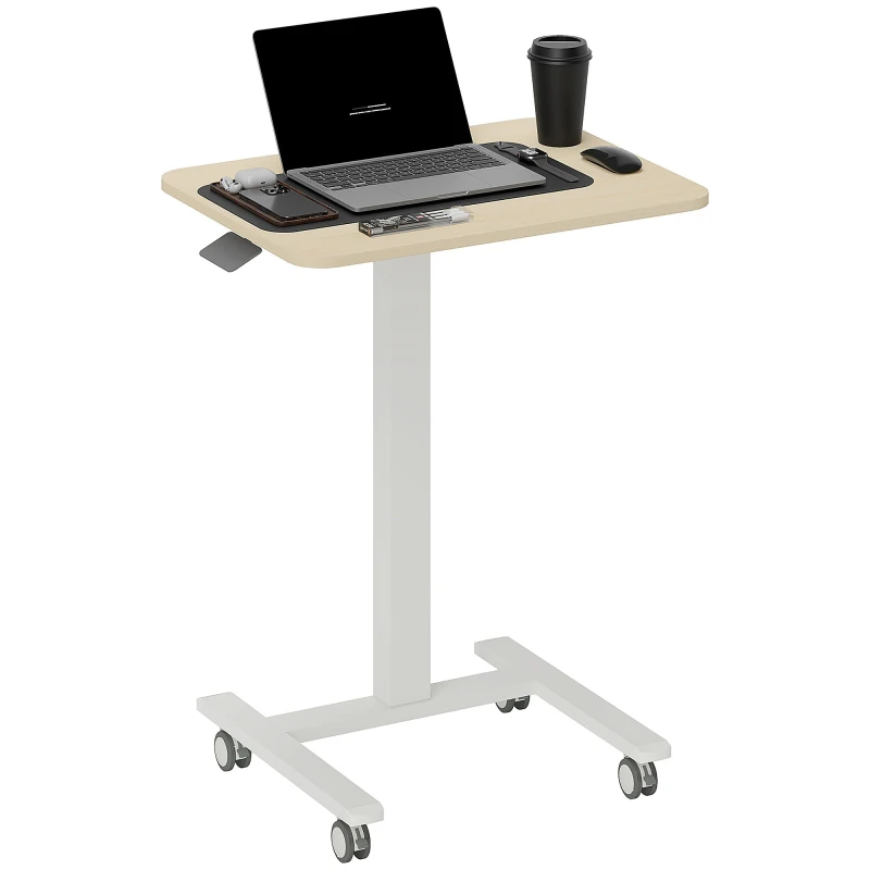 Image of Vinsetto Standing Desk Sit Stand Desk with 4 Rolling Wheels - Natural TJ Hughes 5061025115631