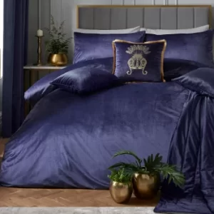 Image of Laurence Llewelyn-Bowen Montrose Navy Duvet Cover and Pillowcase Set Navy Blue