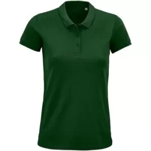 Image of SOLS Womens/Ladies Planet Organic Polo Shirt (L) (Bottle Green)