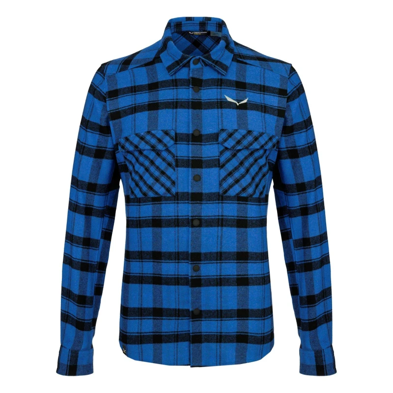 Image of Salewa Mens Puez Long-Sleeve Patterned Shirt Electric male Medium