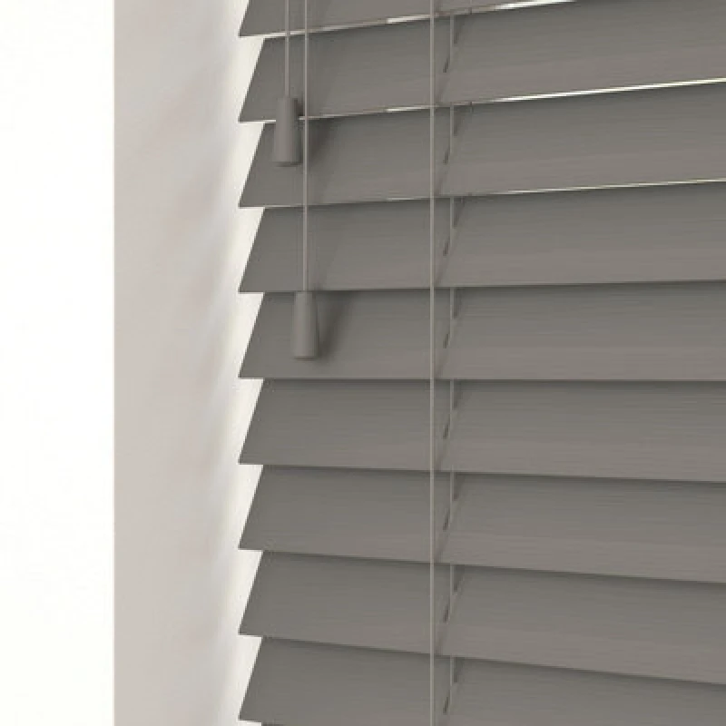 Image of Blinds Outlet Faux Wood String Venetian Blind in Dark Grey Size: 150cm width x 120cm drop Dark Grey Unisex 150cm width x 120cm drop