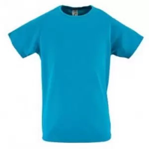 Image of SOLS Childrens/Kids Sporty Unisex Short Sleeve T-Shirt (10yrs) (Aqua)