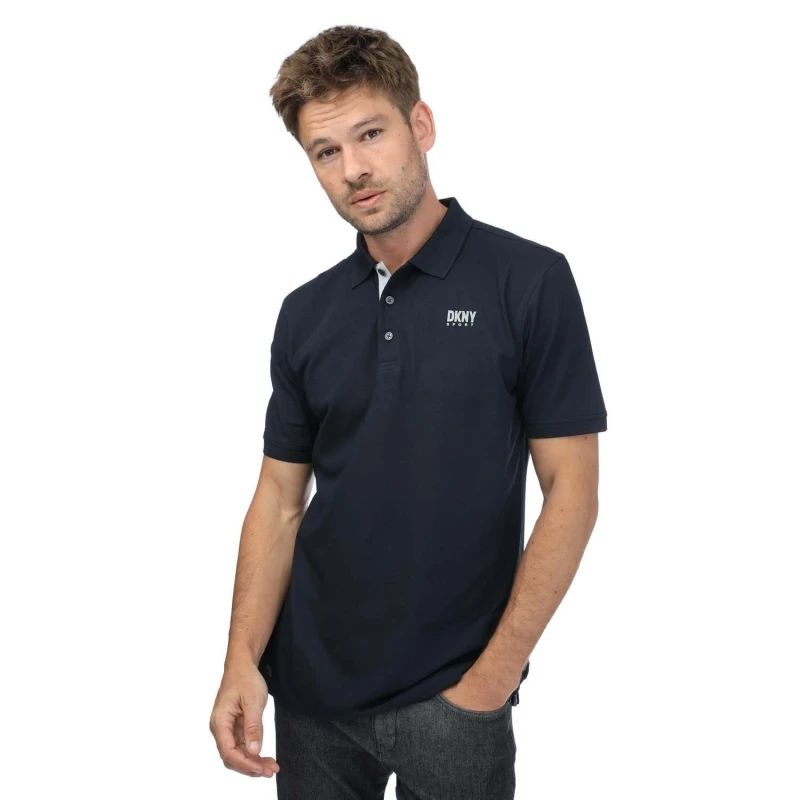 Image of DKNY Tonal Logo Polo - Blue Blue S