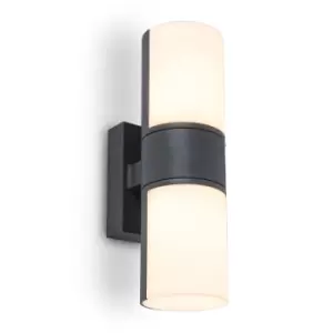 Image of Lutec Cyra LED Outdoor Up & Down Wall Light - Dark Grey