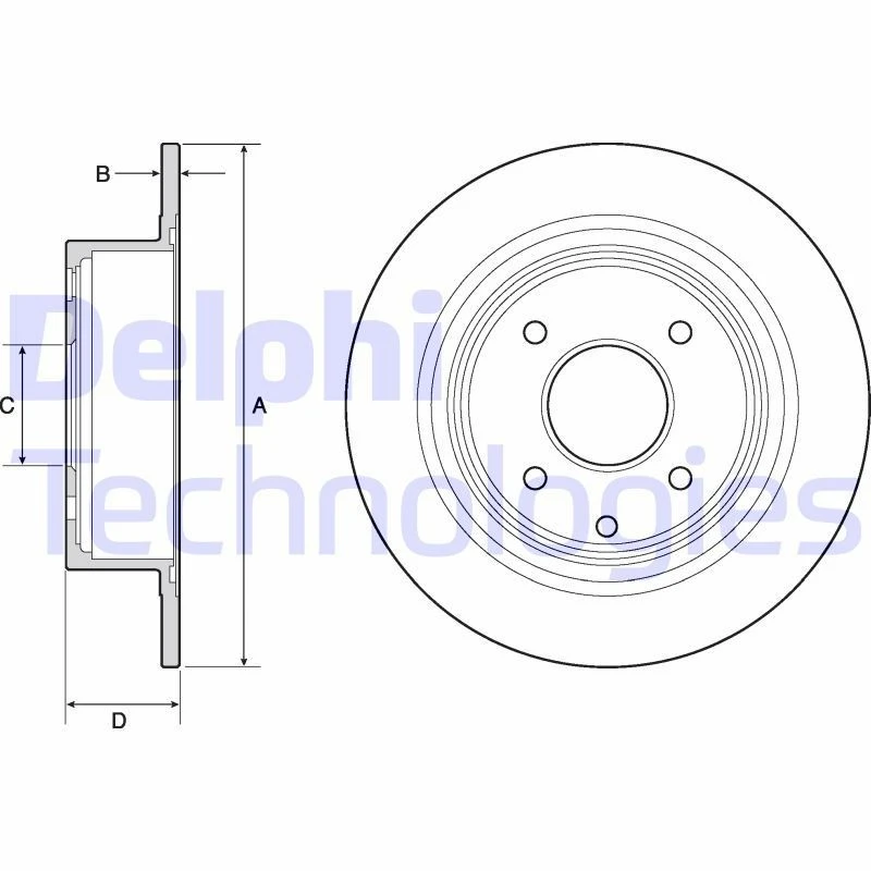 Image of DELPHI Brake disc DELPHI BG4666C