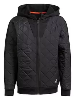 Image of adidas Ftre - Future Junior Boys Warm Zip Through Hoody, Black, Size 7-8 Years
