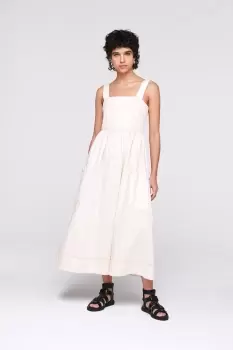 Image of Heef Pinafore Mini Dress, Ecru / UK 10
