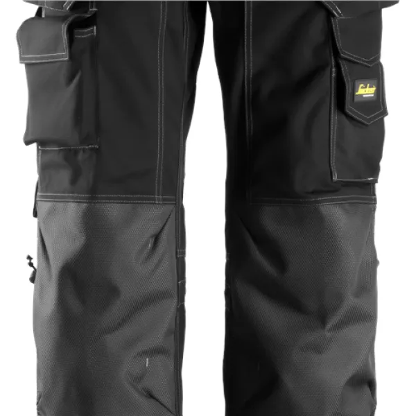 Image of Snickers Floorlayer Holster Pockets Trousers, Rip-Stop - Black - Waist 28" Inside leg 32"