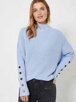 image of Mint Velvet Funnel Neck Jumper - Blue