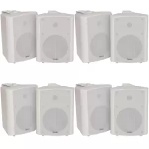 Image of 8x 120W White Wall Mounted Stereo Speakers 6.5" 8Ohm Premium Home Audio Music