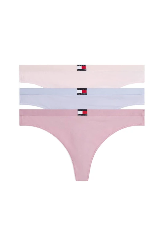 Image of Tommy Hilfiger Womens Heritage Packs 3 Pack Thong Lilac/Orchid/Pink Size: Medium Multicolor Female M