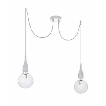 image of Minimal 2 Light Ceiling Pendant White, E27