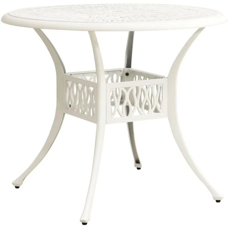 Image of VIDAXL Garden Table White 90x90x74cm Cast Aluminium Vidaxl 8720286205907