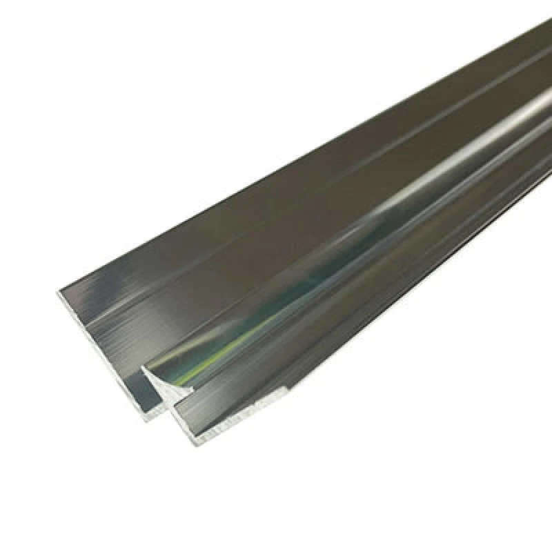 Image of Splashwall Panel Internal Corner Joint (L)2440mm (W)31mm (T)4mm - Gloss Silver Effect