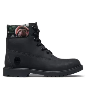 Image of Timberland Heritage 6" Boot For Her In Black/floral Black, Size 3.5