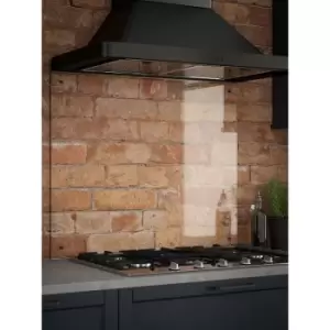 image of Clear Glass Kitchen Splashback Gunmetal Caps) 900mm x 750mm - Clear