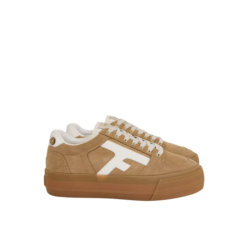 Image of Faguo Womens suede platform trainers Faguo Walnut Beige Female 37
