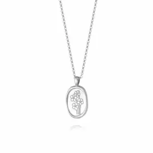 Image of Daisy London Jewellery 925 Sterling Silver Forget Me Not Necklace Flower Sterling Silver