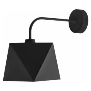 Image of Helam Adamant Wall Lamp With Shade Black 35cm