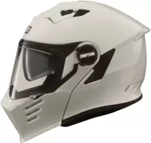 image of Simpson Darksome Solid Motorcycle Helmet, white, Size L, white, Size L