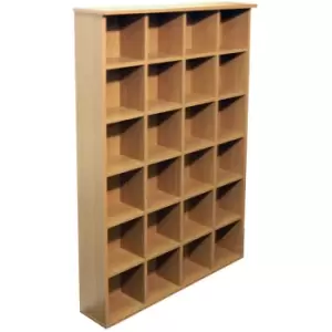 image of Techstyle Pigeon Hole 480 Cd / 312 DVD Bluray Media Cubby Storage Shelves Oak