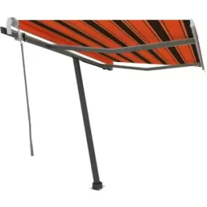 Image of Vidaxl - Freestanding Manual Retractable Awning 300x250cm Orange/Brown Multicolour