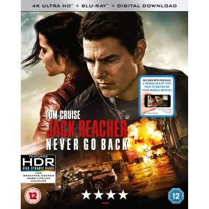 image of Jack Reacher Never Go Back - 2016 4K Ultra HD Bluray Movie