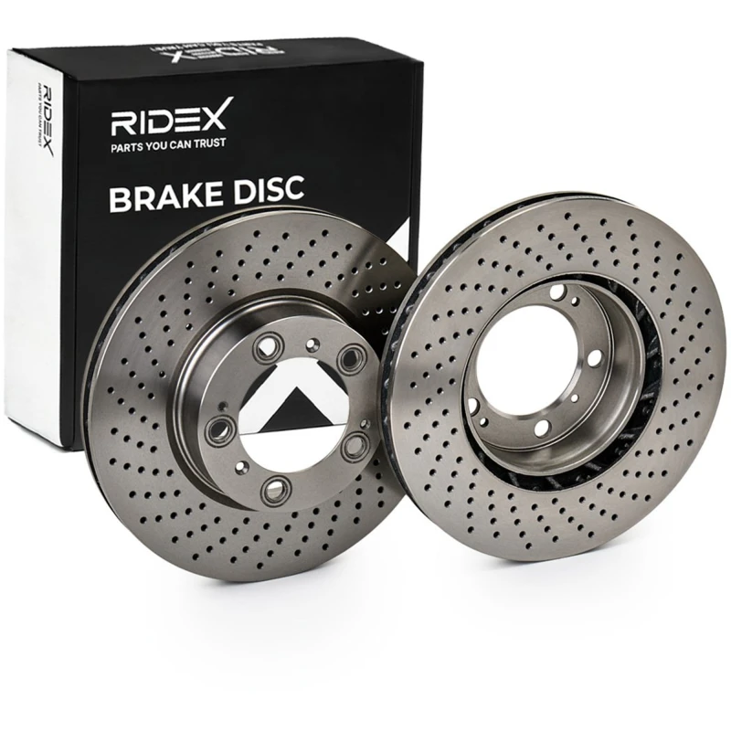 Image of RIDEX 82B0825 Brake disc Front Axle Left, Vented, Cast Iron, Uncoated, Untreated, without bolts/screws Cast Iron Brake Disc (82)