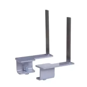 image of Aluminium framed screen brackets (pair) to fit on back of desk - silver