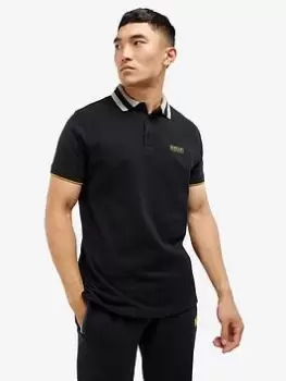 Barbour International Aintree Tipped Polo Shirt - Black Size M Men