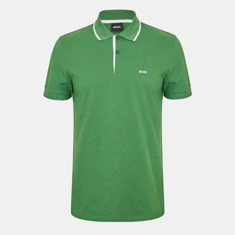 Image of Boss Mens Firenze Short Sleeve Polo Shirt Short Sleeve Polos S Green 54242415350