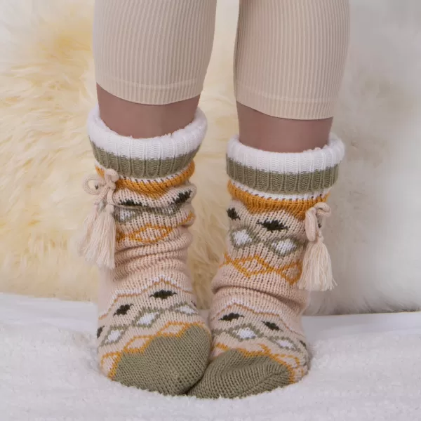 Image of totes Ochre Fair Isle Slipper Socks MultiColoured