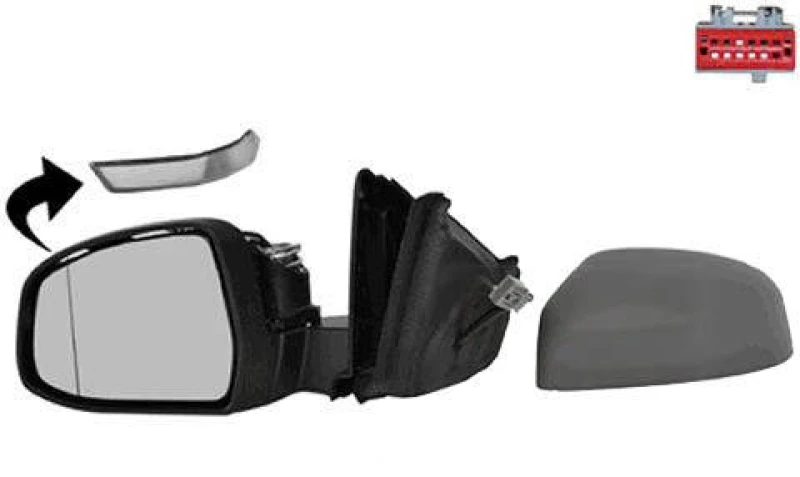Image of VAN WEZEL 1882807 Wing mirror * HAGUS * Left, Heatable, primed Outside Mirror (50)